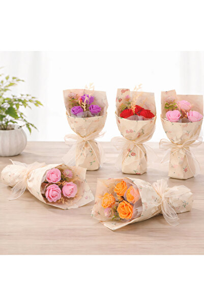 LOVE Artificial Decoration Foam Flower Bouquet 16cm, in Transparent Plastic Box