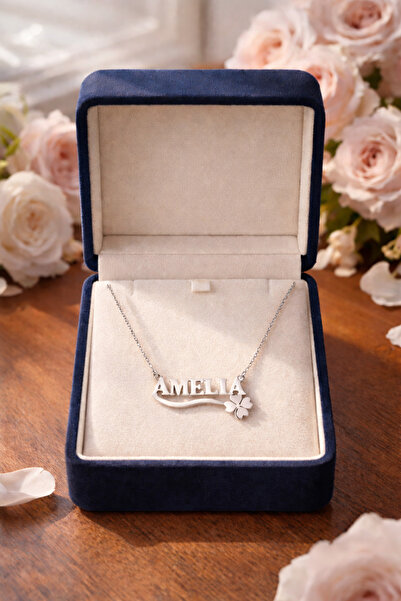 Auryne Jewelry 925 Ayar Gümüş 14 Ayar Altın Kaplama Kişiye Özel İsimli Kolye