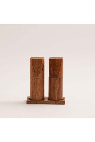 Generic ALBERTO Alberto salt and pepper set of 2 acacia wood dark brown