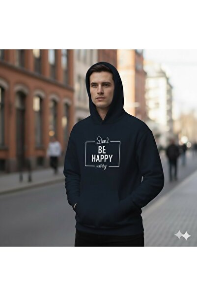 PENTHİLUS Don'T Worry Be Happy Printed Unisex Oversize Sweatshirt - Unisex Ov...