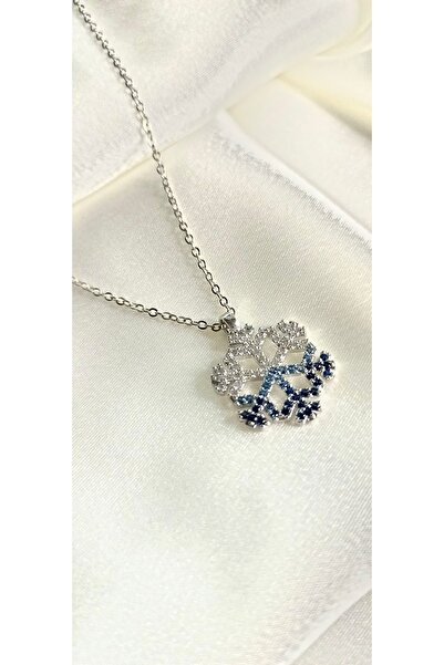 Poyi Aksesuar Silver Color Snowflake Necklace-Gift for Lover