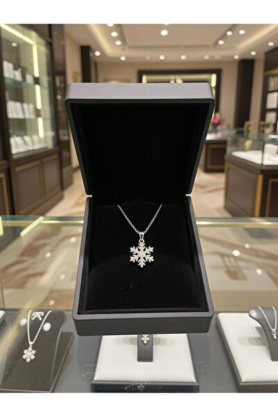 Silver KAR TANESİ SÜSLEMELİ 925 AYAR GÜMÜŞ KOLYE