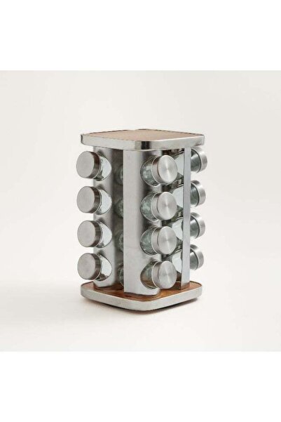 Generic Alberto 16pcs glass jar set with metal lid and rack