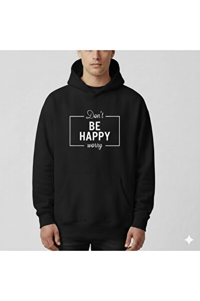 PENTHİLUS Don'T Worry Be Happy Printed Unisex Oversize Sweatshirt - Unisex Ov...