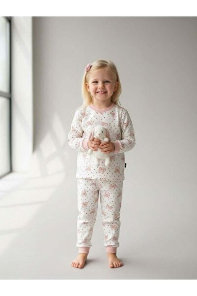 Zekids Σετ πιτζάμες για κορίτσια με βαμβακερό φιόγκο και στάμπα
