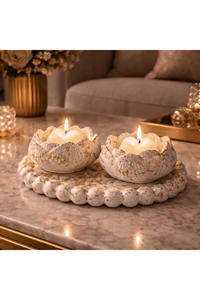 ABCPANO Modern Salon&Sehpa İçin Mermer Desenli Gold Detaylı Dekoratif Tepsi v...