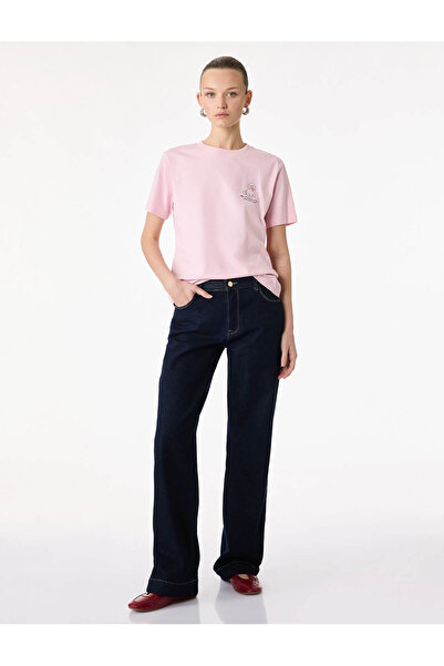 Koton Tricou roz pentru femei cu imprimeu câine 6SAK50066EK