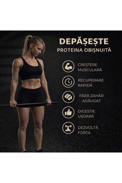Balkan Pharmaceuticals Proteine din zer 100% Whey Protein Isolate, 900 g, nu face cocoloase, pudra CFM, GMP, Caramel Sarat