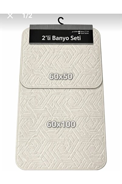 SERİA HALI BONYO HALISI 2Lİ SET KAYMAZ TABAN MAKİNEDE YIKANIR ISLAK ZEMİN İÇİ...