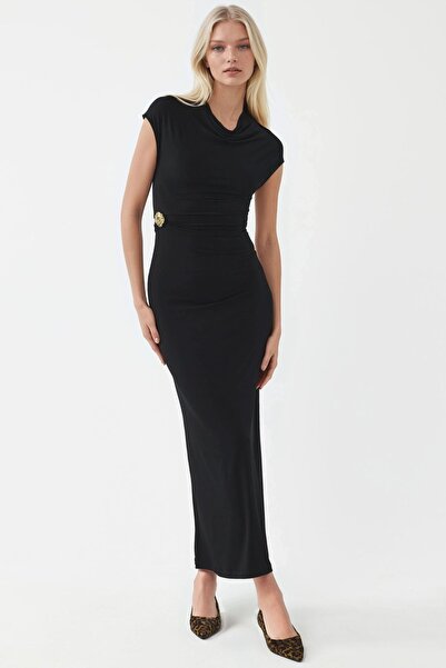 Hiccup Busem Midi Dress with Stone Accessories