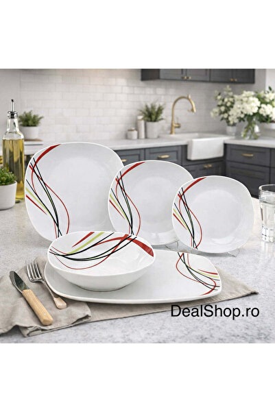 dealshopromania Set de cină modern din porțelan, 20 de piese, pentru 6 persoa...