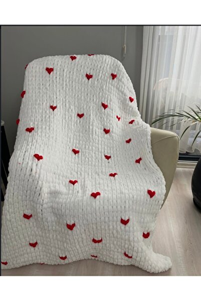 DUYGUNUN DÜKKANI بطانية قلب منفوخة / شال للأريكة / بطانية هدايا