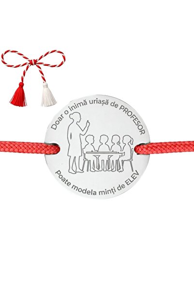 Bijuteria SORELLY Brățară din argint 925 cu șnur, mesaj pentru profesor