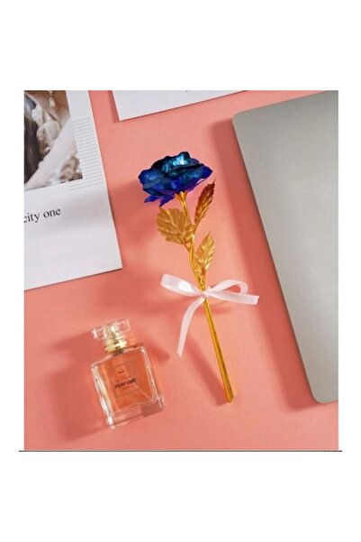 AURALIV Αιώνιο τριαντάφυλλο με χρυσό μίσχο SIF Auraliv®– Μπλε