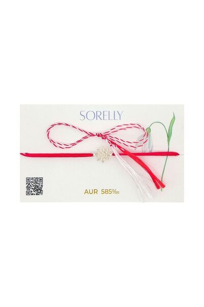 Bijuteria SORELLY Brățară din aur de 14k cu șnur și floare