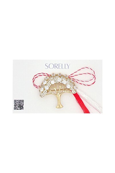 Bijuteria SORELLY Broșă placată cu aur de 14k, Copacul Vieții