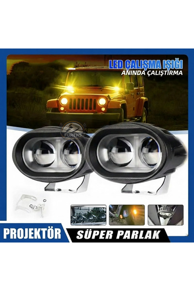 STS Oto Aksesuar 12-85V LED Off Road Spot Işık – Çift Gözlü Turuncu Projektör...