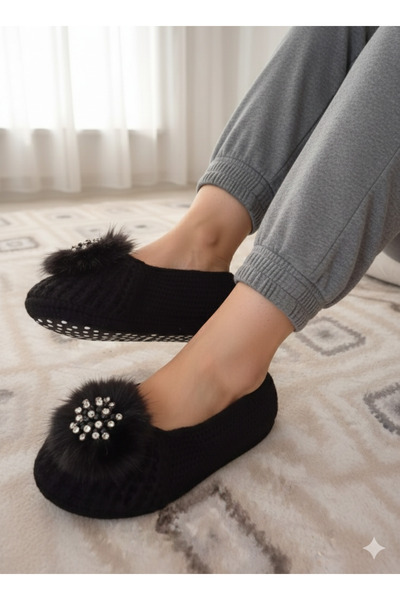 DB Γυναικεία πλεκτά στο χέρι μπαλαρίνες με τσόχα, κομψά και άνετα μποτάκια