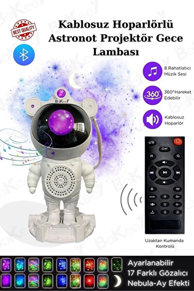 Saatistan Yıldız ve Galaksi Işıklı Gece Lambası, Oda Tavan Aydınlatma, Astron...