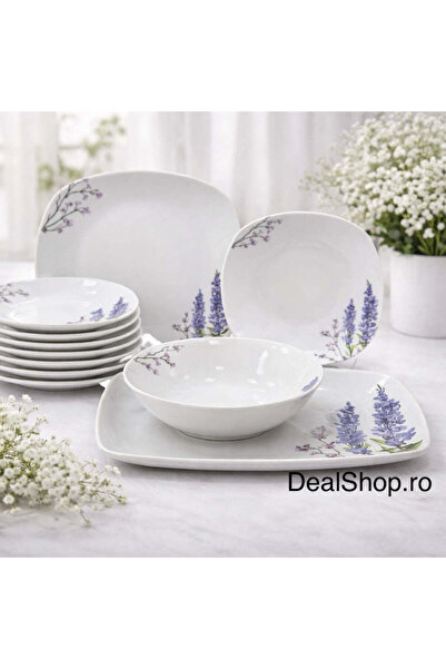 dealshopromania Πορσελάνινο σερβίτσιο 20 τεμαχίων, για 6 άτομα, μοντέλο Laven...