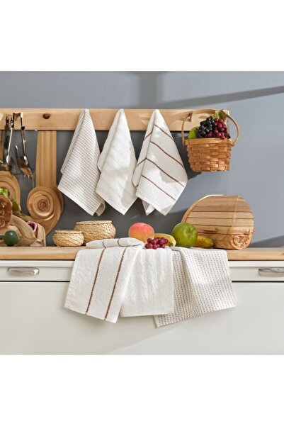 Lenjerii Deosebite Σετ 6 πετσέτες χεριών 30x50cm 100% βαμβάκι, Sofya Cream