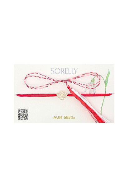 Bijuteria SORELLY Bracelet Red String 14k Gold Clover