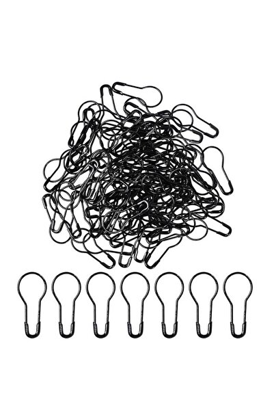 ella'nın çarşısı 50 Pieces Black Safety Pins Bulb Pear Tag Pins 2 cm Fork Pins.