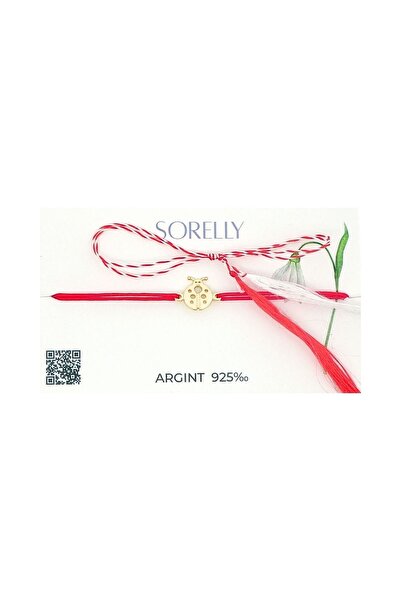 Bijuteria SORELLY Brățară placată cu argint și aur de 14k cu șnur roșu Gargarita