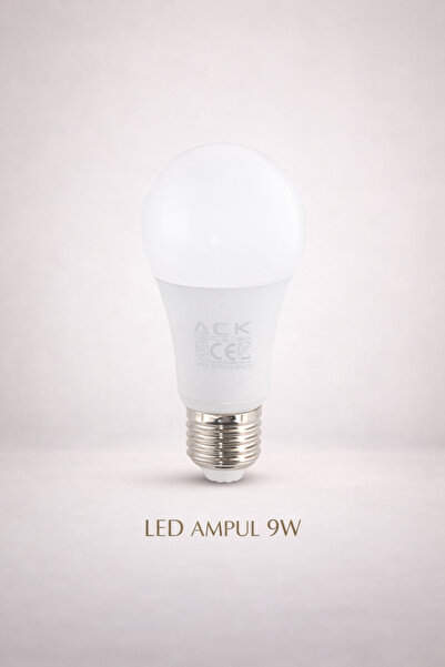 ACK 5’li Paket LED Ampul 9W E27 3000K Sarı Işık