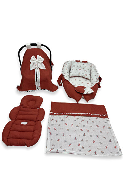 Happy Baby Dikiş Atölyesi 5 Parça Müslin Waffle Babynest Seti Taşınabilir Beb...