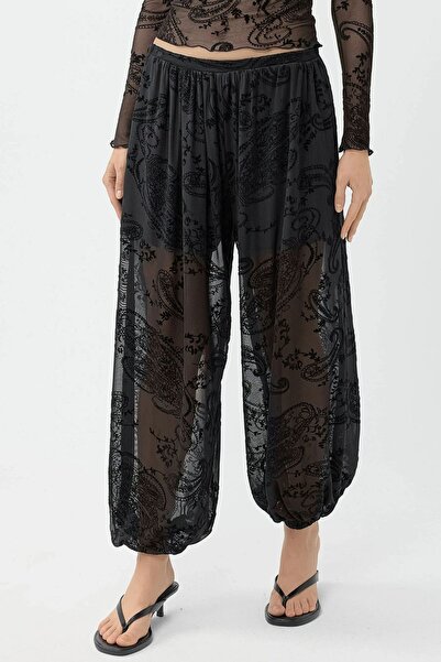 Hiccup Busem Relaxed Fit Flocked Print Tulle Trousers