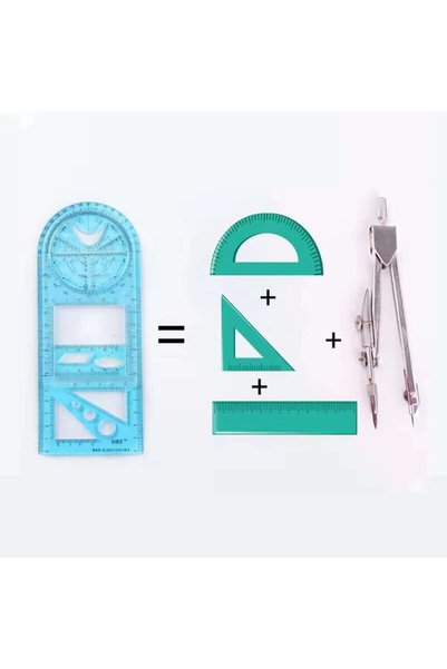 TeTea KIT Educationala Tetea, Rigla Geometrica Multifunctionala pentru desen, masurare si schite