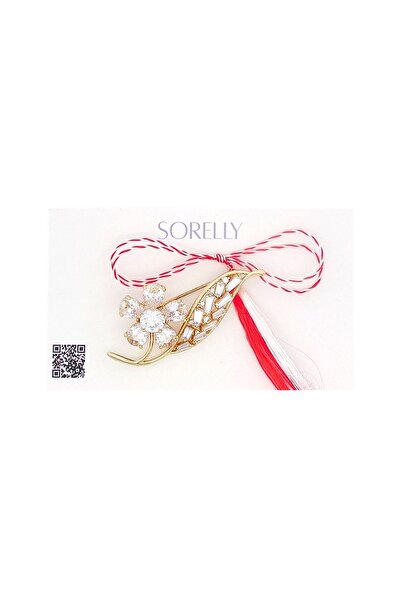 Bijuteria SORELLY Καρφίτσα Martisor με επιχρυσωμένο λουλούδι 14 καρατίων
