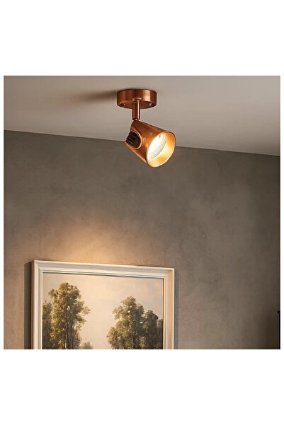 Hummer Fixed spotlight, gold color, on a movable base, yellow light color, 7 ...