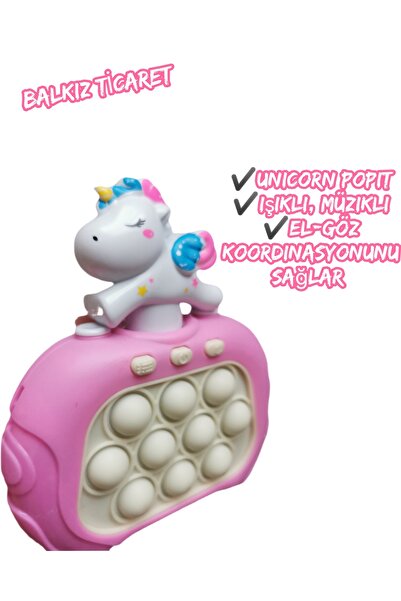 BALKİZ Unicorn popit, ışıklı müzikli, El Göz Koordinasyonu ve beceri gelişimi...