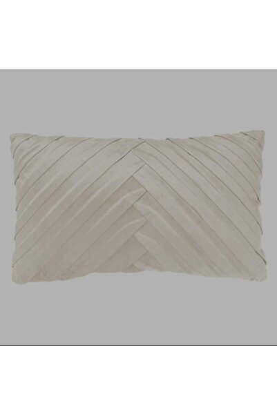 OEM Decorative Pillow Ecru Embossed Velvet Pattern 50x30cm