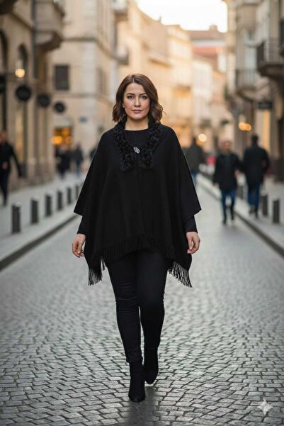 ALLURİNG THE BETTER ONE شال كتف نسائي شتوي وموسمي مزين بالشراشيب