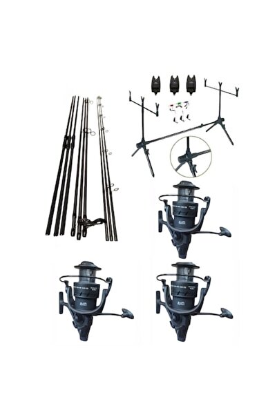 eastshark Set 3 Lansete 3, 60m, 3 Segm, 3 Mulinete Tambur 7000 cu Baitrunner,...