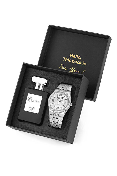 Polo Air Çift Klips Mercek Takvimli Erkek Kol Saati Ve Parfüm Hediyelik Kutus...