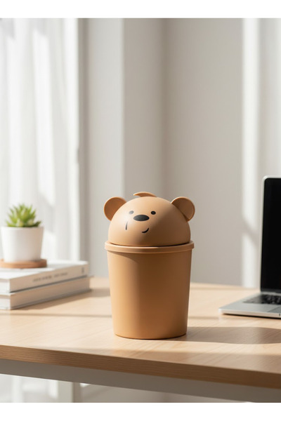 QLUX IDEAS Hippo Teddy Bear Desktop Trash Can 1 Lt 21cm X 11cm