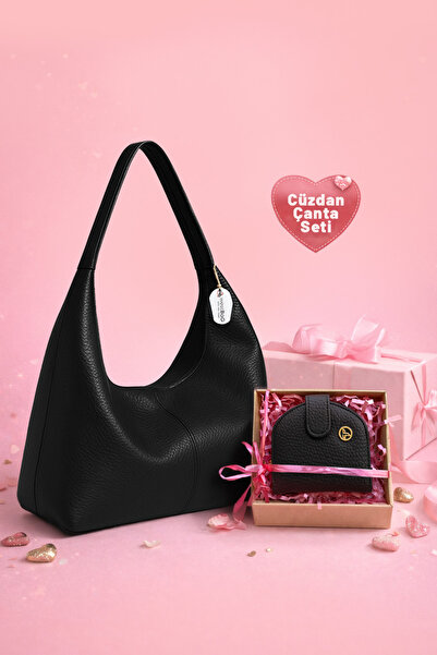 westbag Women's Textured Bag and Wallet Set Valentine's Day Gift