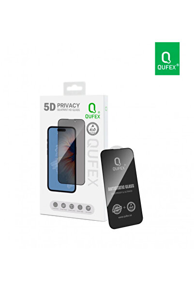 QUFEX 5D Privacy Glass Screen Protector - Iphone 15 Pro Max