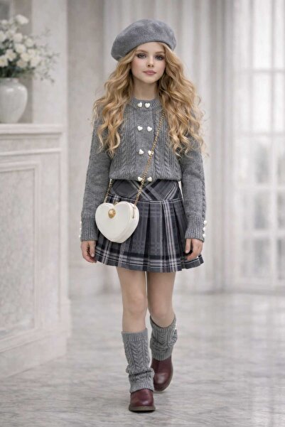 ipekkids Girls' Clothing Cardigan Bag Skirt Hat Dust Coat Combination