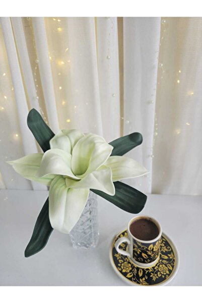 Floweroloji زهرة صناعية فاخرة من إيفا لاتكس بفرع واحد