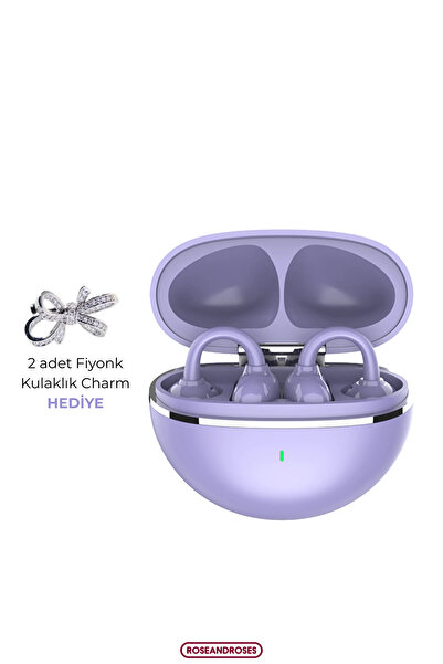 RoseandRoses Fiyonk Charm Hediyeli Modern Klips Tasarımlı Kablosuz Kulaklık
