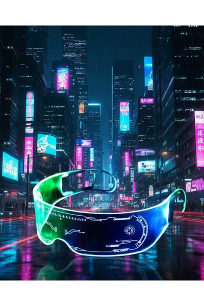 Lisinya نظارات حفلات LED مضيئة بتصميم Cyberpunk مع وضع متعدد الألوان - TYGOO