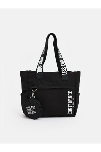 LC Waikiki ESVAB • Geantă de umăr pentru fete cu imprimeu text modern și elegant