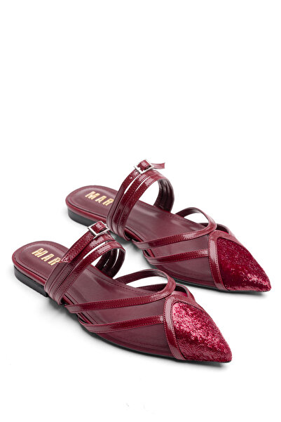 MARY Kadın Bej Tüylü File Detaylı Arkası Açık Terlik Babet