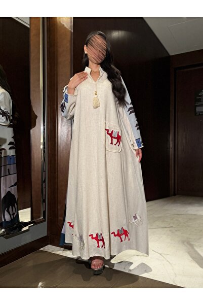 salsa-dresses Jalabiya with artistic designs in two colors