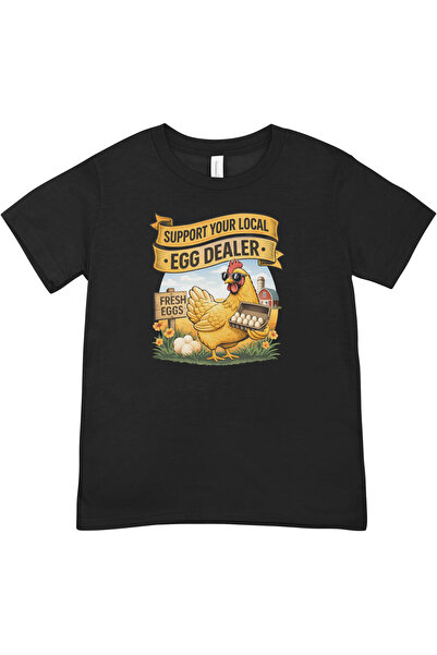 HoinarClothing Unisex 100% cotton hen print t-shirt - Support Local Egg Dealer